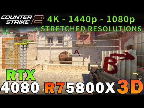 Counter-Strike 2 | RTX 4080 | Ryzen 7 5800X3D | 4K - 1440p - 1080p - Stretched | Max & Low Settings