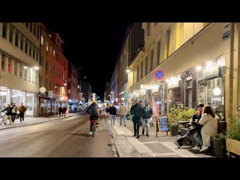 Swedish streets: Drottninggatan, Uppsala. Party night in the number one student city.