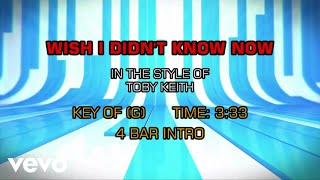 Toby Keith - Wish I Didn&#39;t Know Now (Karaoke)