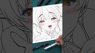 pen sketch / Houshou Marine【イラストメイキング】#宝鐘マリン #メイキング #アナログ #shorts