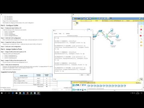 CCNA2 Packet tracer 3.2.1.7 - Configuring VLANs