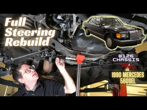 W126 Mercedes gets New Steering - Tie Rods, Drag Link, Damper, Idler Bushing, etc. 1990 560SEL