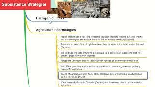 What are the Agricultural technologies used in Harrapan?Subsistence Strategies of Harrapan cultures