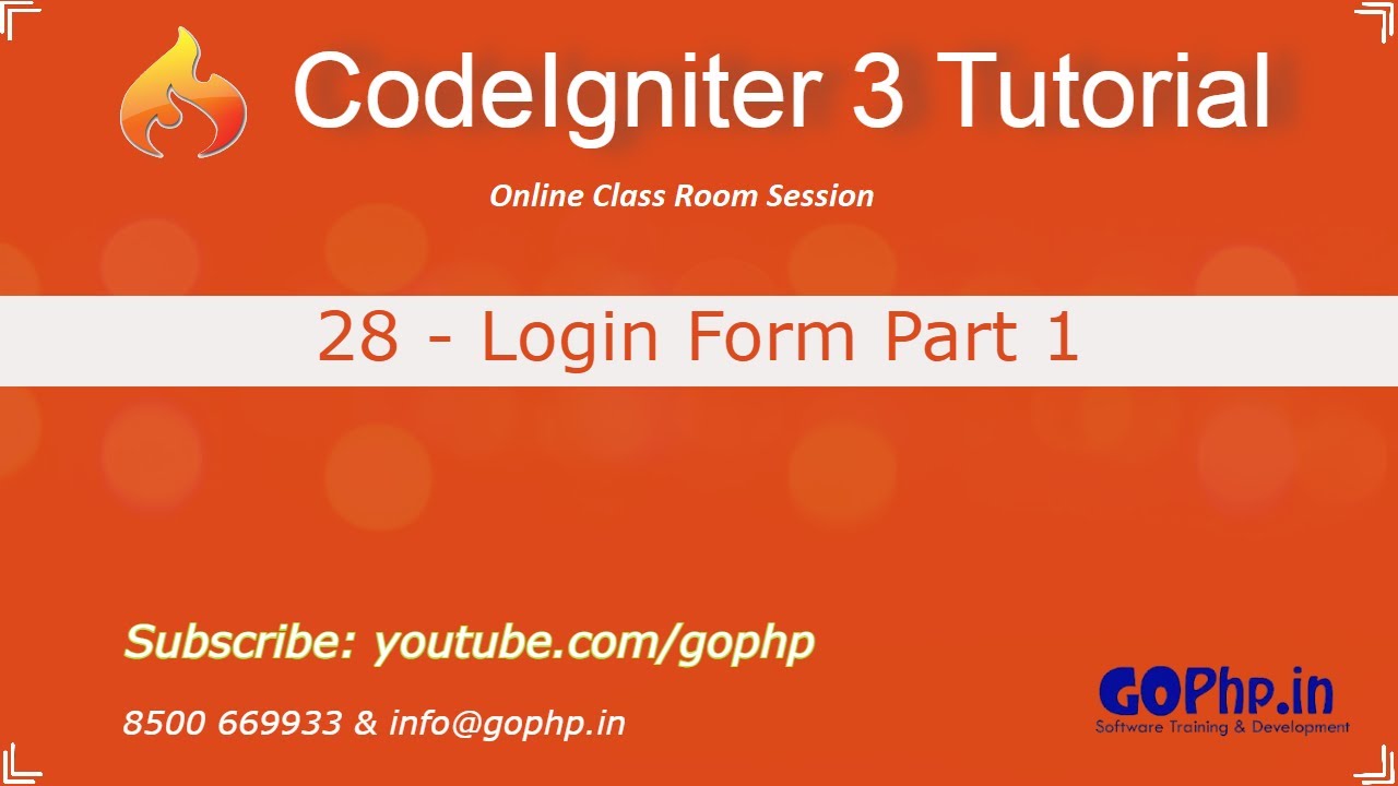 28 - Login Form Part1 |  CodeIgniter 3 Tutorial