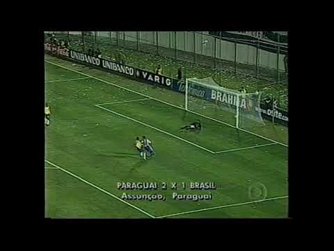 PARAGUAI 2X1 BRASIL ELIMINATÓRIAS COPA 2002 GLOBO