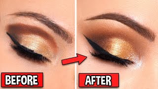 HOW TO FIX BAD MAKEUP - GLAM GOLD SMOKEY EYE ( Part 2 )