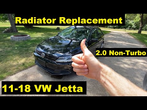 How To Change Radiator VW Jetta 2.0 11 12 13 14 15 16 17 18 2011 2012 2013 2014 2015 2016 2017 2018