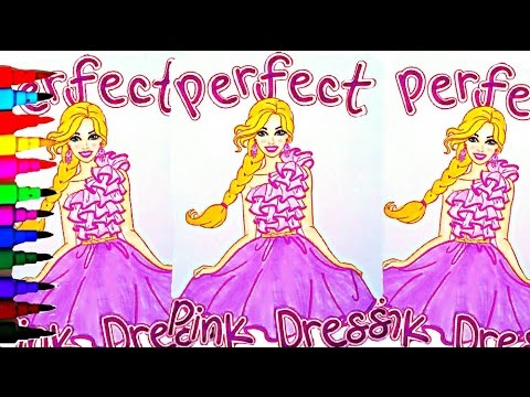 BARBIE Coloring Book Videos Perfect Pink Dress Kids Fun Learning Activities Kids Balloons Toys Video