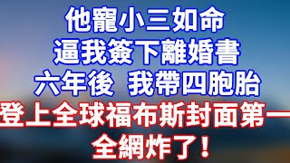 完結版！他寵小三如命，逼我簽離婚書。六年後我帶著四胞胎登上福布斯封面，全網炸了！#情感故事 #為人處世 #老年生活 #米思故事 #深夜读书 #養老 #幸福人生 #晚年幸福