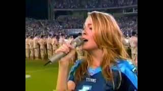 Sept.7,2003 LeAnn Rimes Sings The National Anthem @ The Titans vs. Raiders Home Opener in Nashville.
