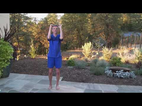 Double Breathing with elbows bent touching