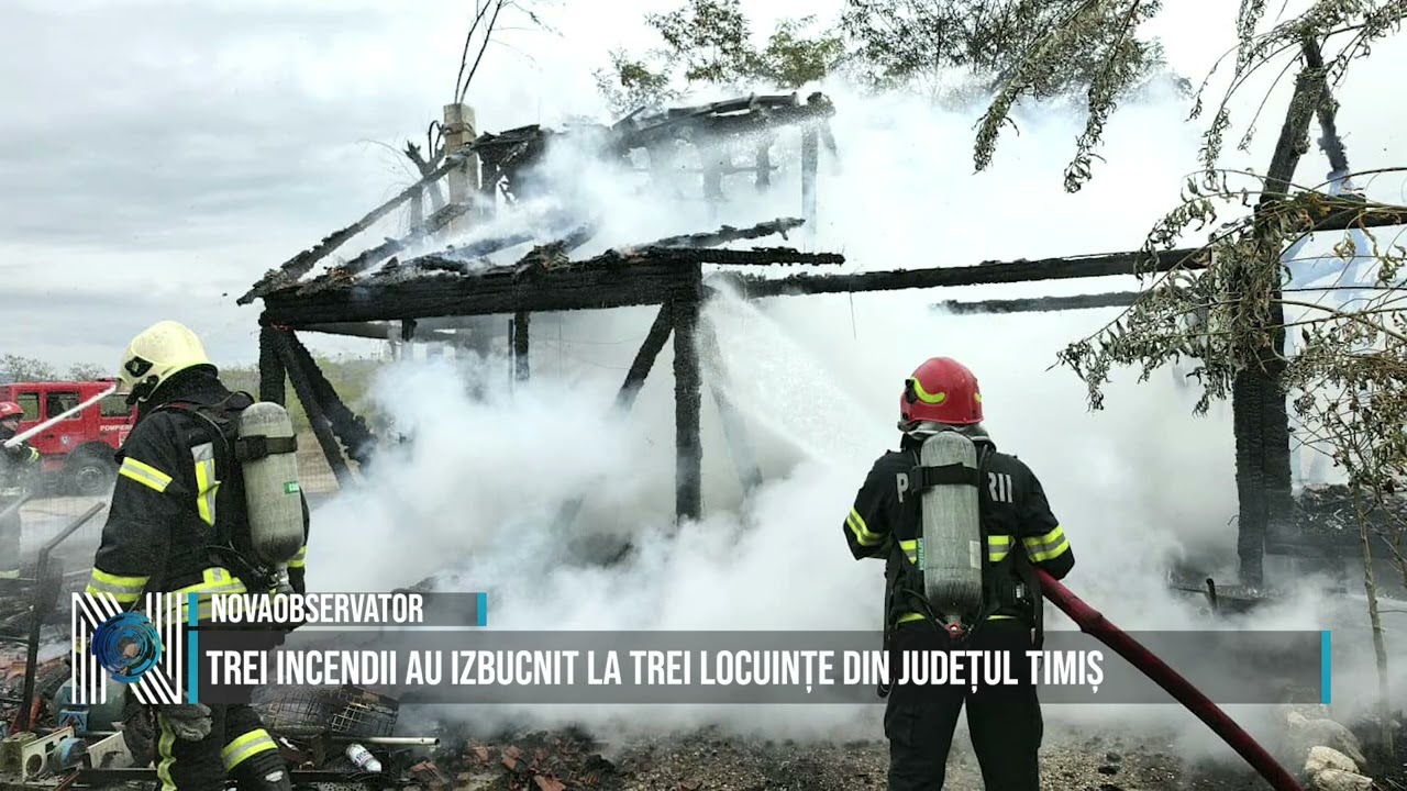 Trei incendii au izbucnit la trei locuințe din județul Timiș