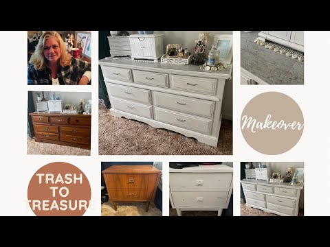 Peel and stick flooring hack - Give your old dresser new life with this trick!