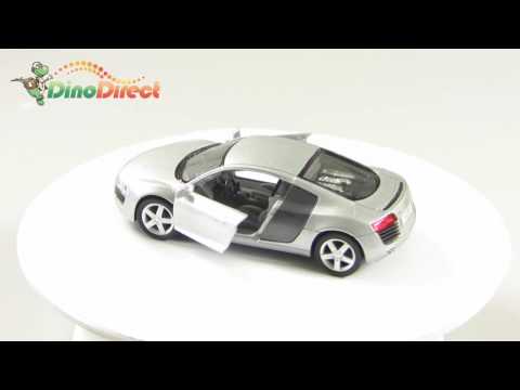 Stylish 1:36 Audi R8 Alloy Collection Car Model Toy Silver - dinodirect