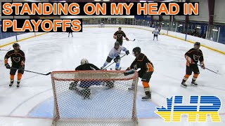 Standing on my head in playoffs! Phantoms beer league hockey goalie GoPro