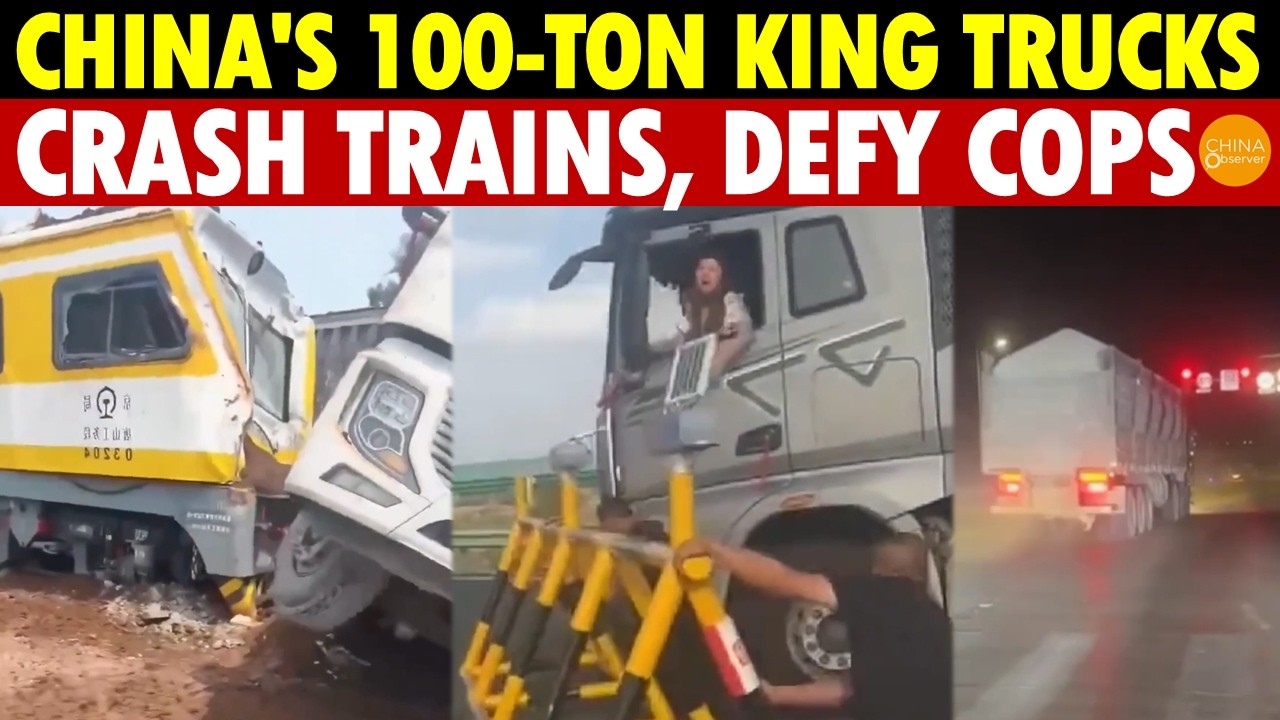China's Crazy 100-Ton King Trucks Terrorize China! 190 Tons Overload, Crash Trains, Defy Cops