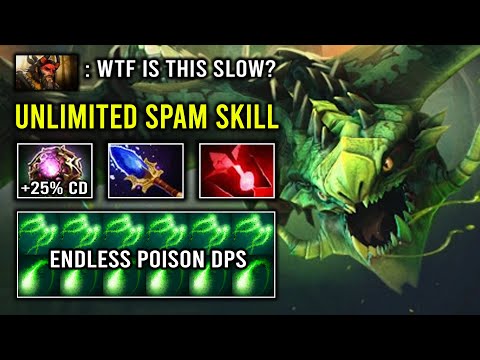 WTF Unlimited Skill Spam 100% Cancer Viper Aghanim + Octarine Endless Poison DPS Dota 2