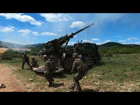 Tir CAESAR de la première batterie du 3e Régiment d'artillerie de Marine