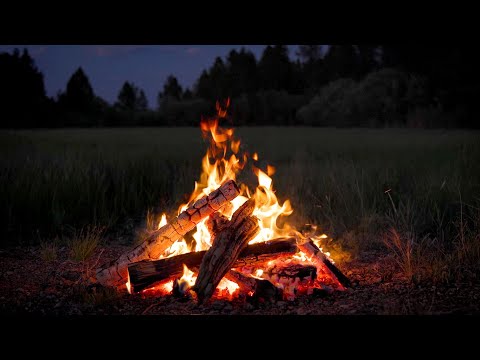 Live: Crackling Campfire & Soothing Crickets in the Forest – Relax & Sleep Sounds.