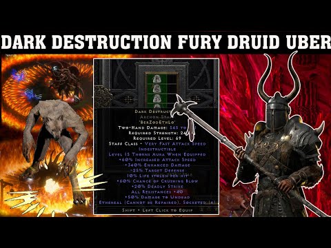 Dark Destruction Fury Druid Build vs Uber Tristram Diablo 2 Resurrected
