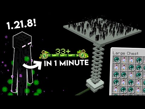 NEW MINECRAFT 1.21.10 EASY ENDERMAN XP FARM TUTORIAL | 1 Hit Farm - Super Fast XP (Java & Bedrock)