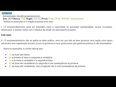 ADMINISTRAÇÃO - CONCURSO - Prova: FCM - 2019 - IFN-MG - Administrador -