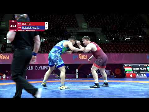 1/4 FS - 125 kg: D. LIGETI (HUN) v. D. NURMUKHAMEDO (UZB)