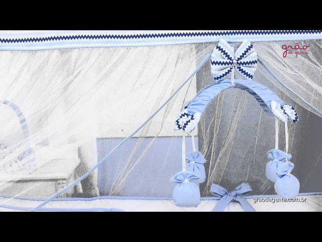 Quarto para Bebê sem Cama Babá Retrô Azul | Ref: 53892