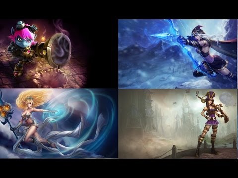 ADC Tristana & Janna vs Ashe & Caitlyn at Bot on Summoner's Rift (League of Legends Season 3)