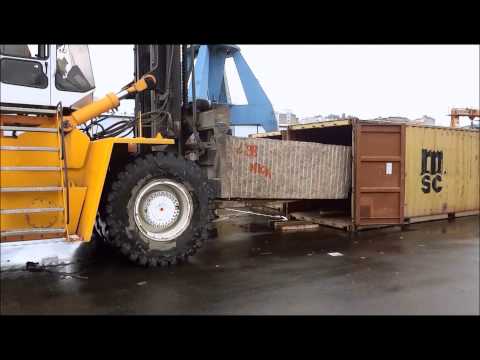 Loading of granite blocks