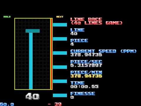[NullpoMino] I-Cheat 40 Lines 12.26s (each piece hard-dropped)