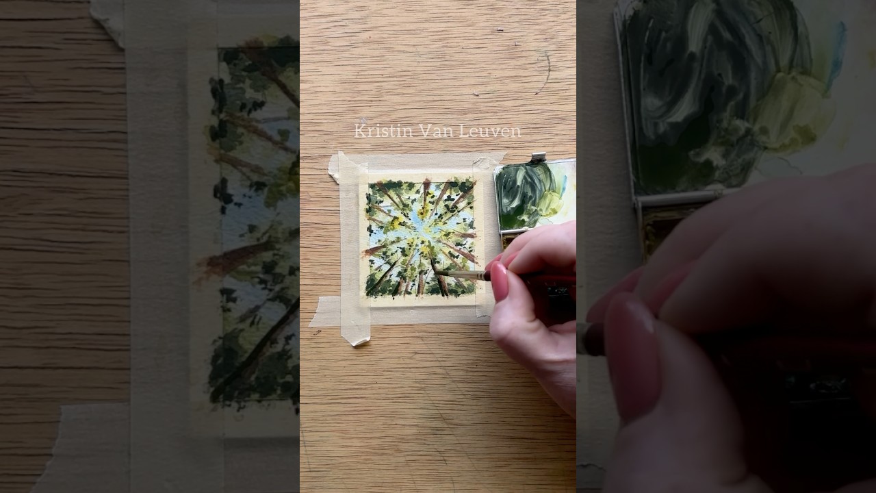 Watercolor tiny painting 30 out of 100 in 2025. Ant’s perspective 🌳🐜