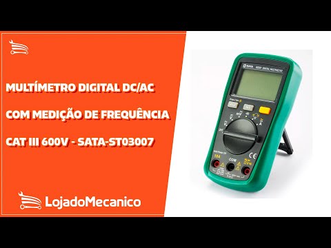 Multímetro Digital DC/AC com Medição de Frequência CAT III 600V - Video