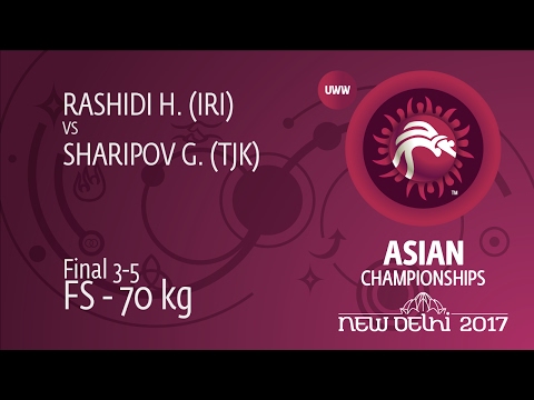 BRONZE FS - 70 kg: H. RASHIDI (IRI) df. G. SHARIPOV (TJK) by TF, 10-0