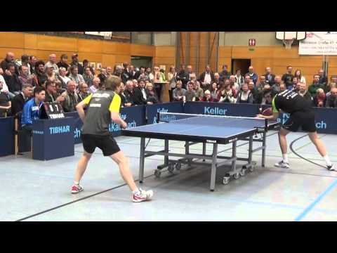Flemming vs Lauric Jean 1Tischtennis 2 Bundesliga TV Hilpoltstein Juelich 20160410 5