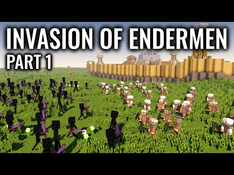 NPC WAR - INVASION OF ENDERMEN | War of Villagers in Minecraft | Part 1