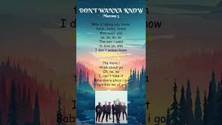 Download lagu Maroon 5 - Don't Wanna Know (Lyrics) #shorts mp3