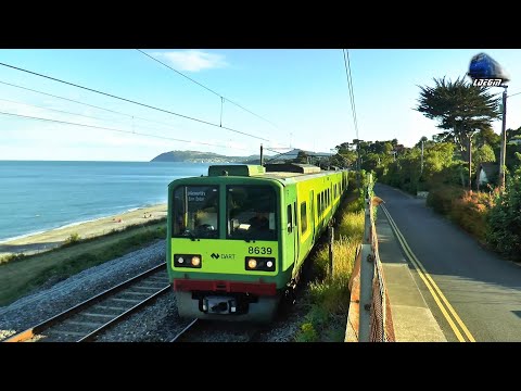 Trains & Irish Sea in Killiney, Ireland - 19 August 2022