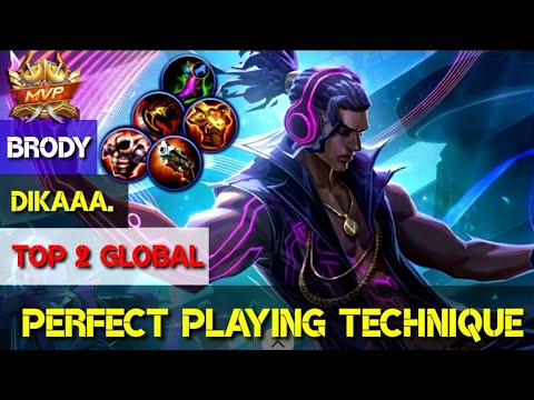 MVP♡ perfect playing technique [Top 2 global brody ]Dikaaa - mobile legends
