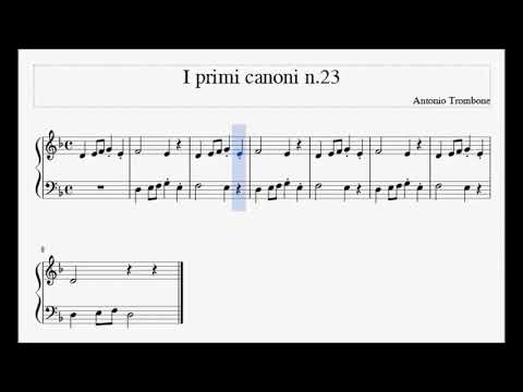 Antonio Trombone - I primi canoni n.23 (spartito per pianoforte)