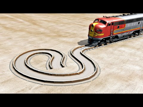Trains vs Sharp Turn – BeamNG.Drive