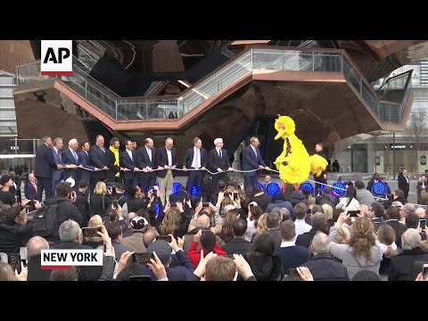 New York's $25 billion Hudson Yards development is open to the public. People lined up Friday to climb the 2,500 steps to the top of a massive sculpture named Vessel. (March 15)