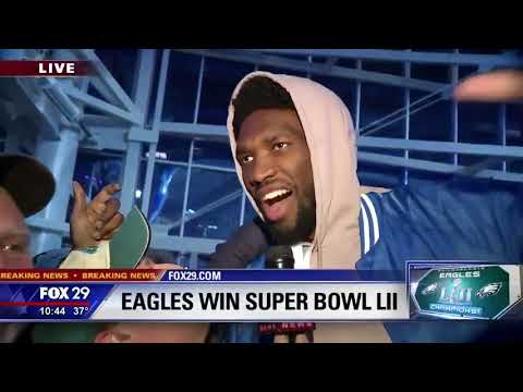 Joel Embiid Bombards Live TV Broadcast After Eagles Win Super Bowl