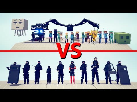 MINECRAFT Team vs SWAT Team - Totally Accurate Battle Simulator TABS