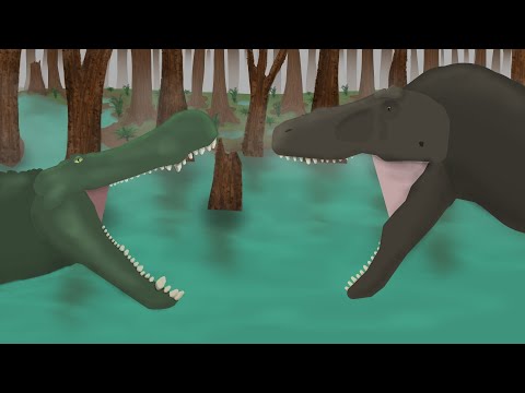 Tyrannosaurus Rex VS Purussaurus - Dinosaur Fight Animation 2D / Pivot Animator