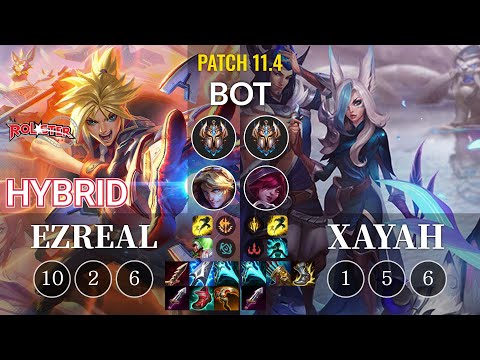 KT HyBriD Ezreal vs Xayah Bot - KR Patch 11.4