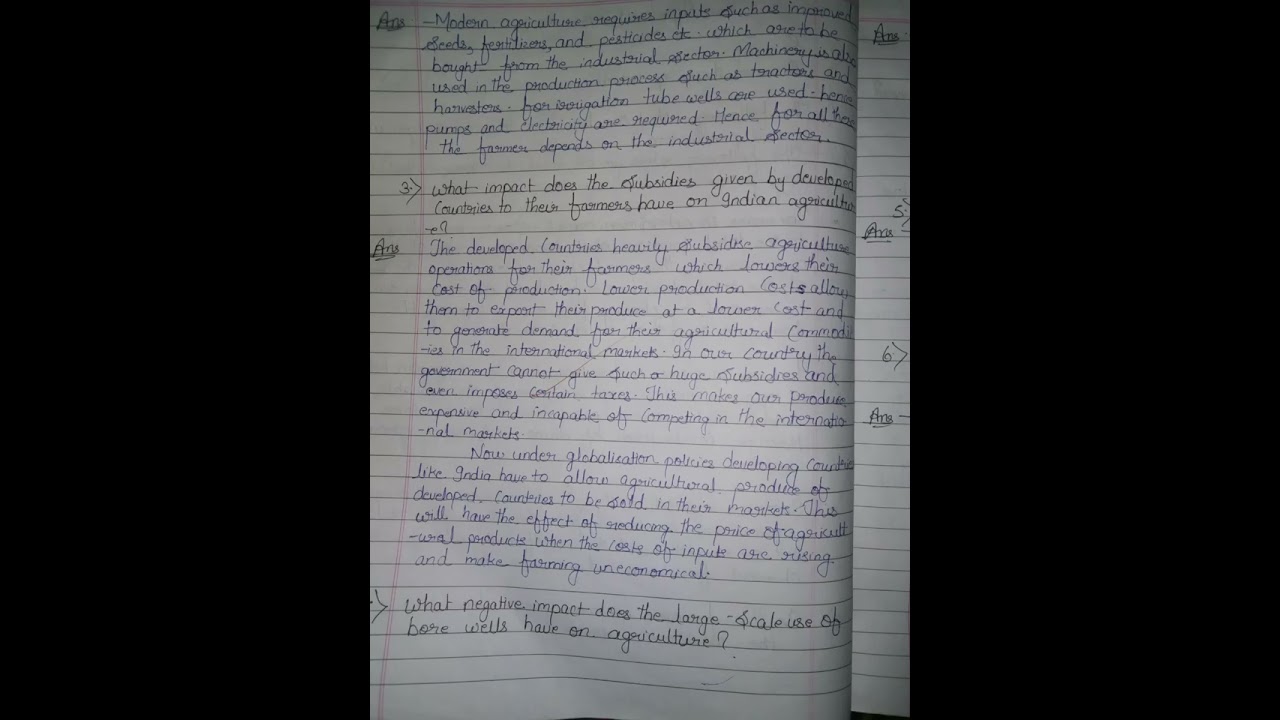 Class-10th , social science chapter -3 Agriculture (geography ) all answers cg board