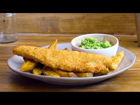 Gastro Tempura Battered Fillets - Roasted potato wedges and minted mushy peas | Summer Swaps