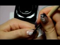 3D acrylic resin nail art design: Flower & French manicure