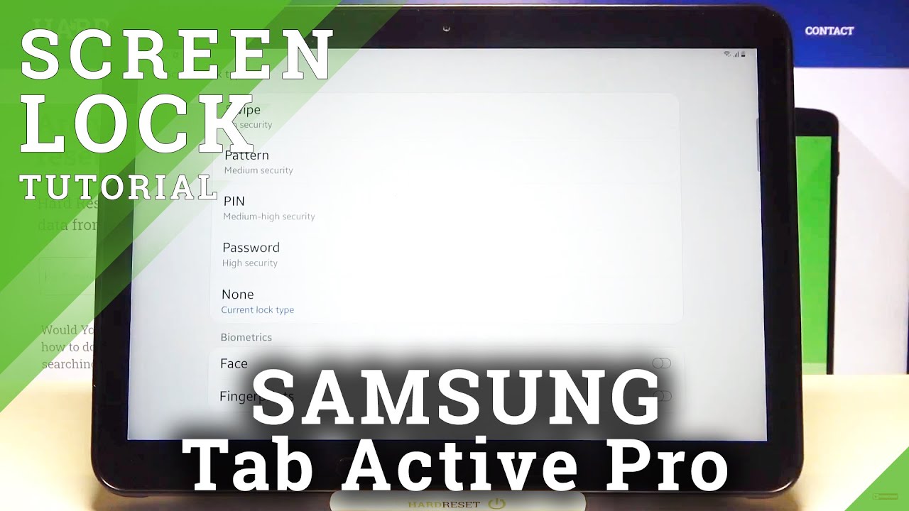 How to Change Lock Method – Screen Lock on SAMSUNG Galaxy Tab Active Pro